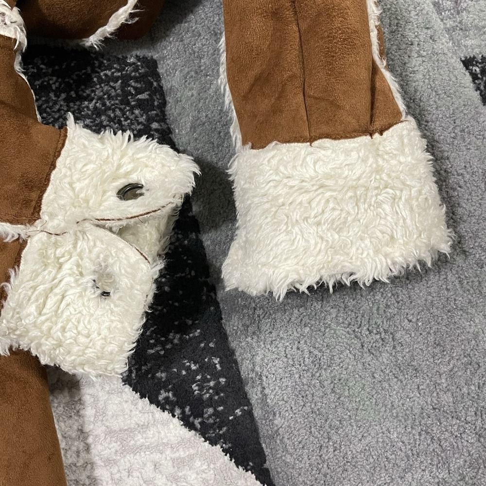 Regent & Company Jacket Faux Suede Women Medium Western Shearling Line Coat Yoke - Picture 12 of 16